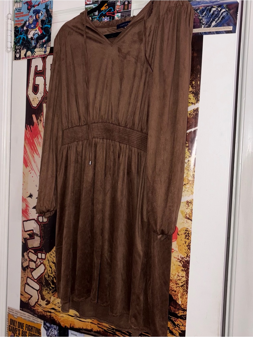 Tommy Hilfiger Brown Suede-Look Dress